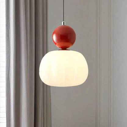 Spherical Hanging Light Fixture 6.3 Inch Beige PMMA Shade for Kitchen Island Dining Room Overhead Accent Modern Globe Ceiling Lamp Metal Fra