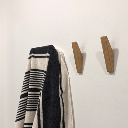 Natural Wood Wall Hooks Set of 2 – 5.3 in Peg Hangers for Coat Towel Bag Storage in Entryway Bedroom Bathroom