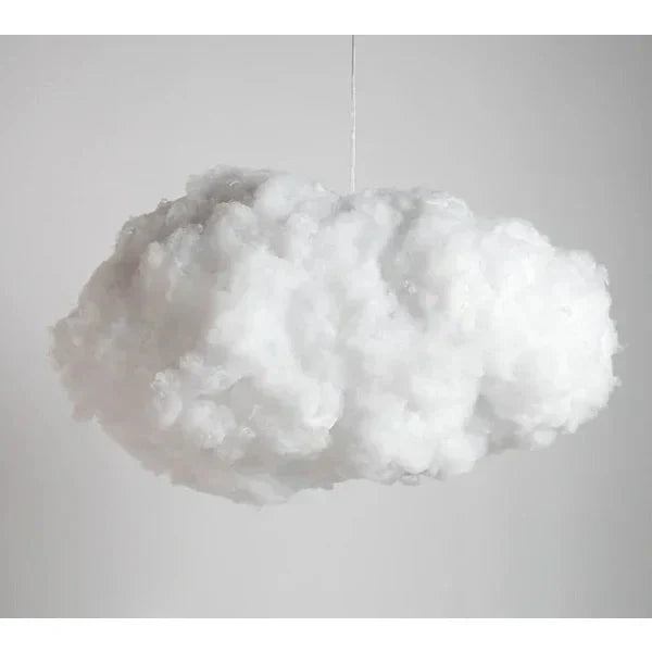 Fluffy Cloud Hanging Lamp 16-Inch White Cotton Overhead Light for Kids Room Nursery Bedroom Soft Warm Glow LED Ceiling Fixture