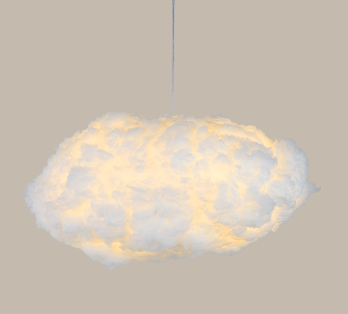 Cotton Cloud Hanging Pendant Light for Bedroom & Nursery | Soft White Glow Ceiling Fixture | Modern Fluffy Kids Room Decor | Winter Sky