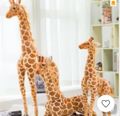 Girafe en peluche géante | Peluche surdimensionnée au design réaliste | Compagnon doux et câlin pour enfants