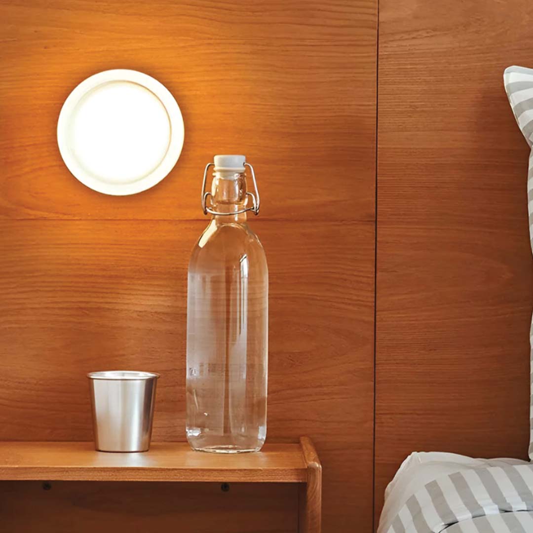 Compact LED Accent Sconce 5.3 Inch Amber Acrylic Aluminum Fixture for Bedroom Hallway Living Room Dual Wall Ceiling Mount