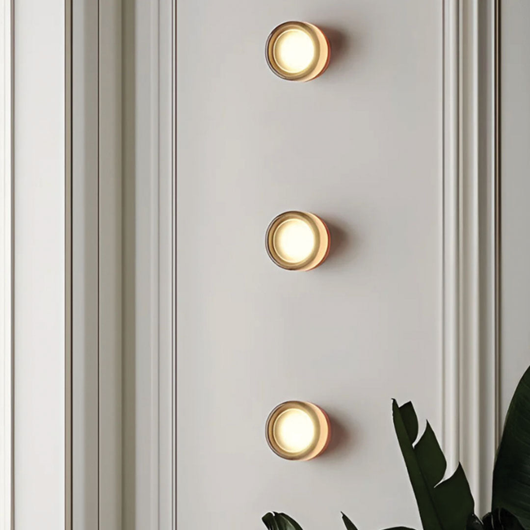 Compact LED Accent Sconce 5.3 Inch Amber Acrylic Aluminum Fixture for Bedroom Hallway Living Room Dual Wall Ceiling Mount