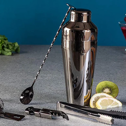 Stainless Steel Bartender Tool Kit 10-Piece Set with Shaker Jigger Strainer for Home Mixology Cocktail Station Bar Accessories Professional