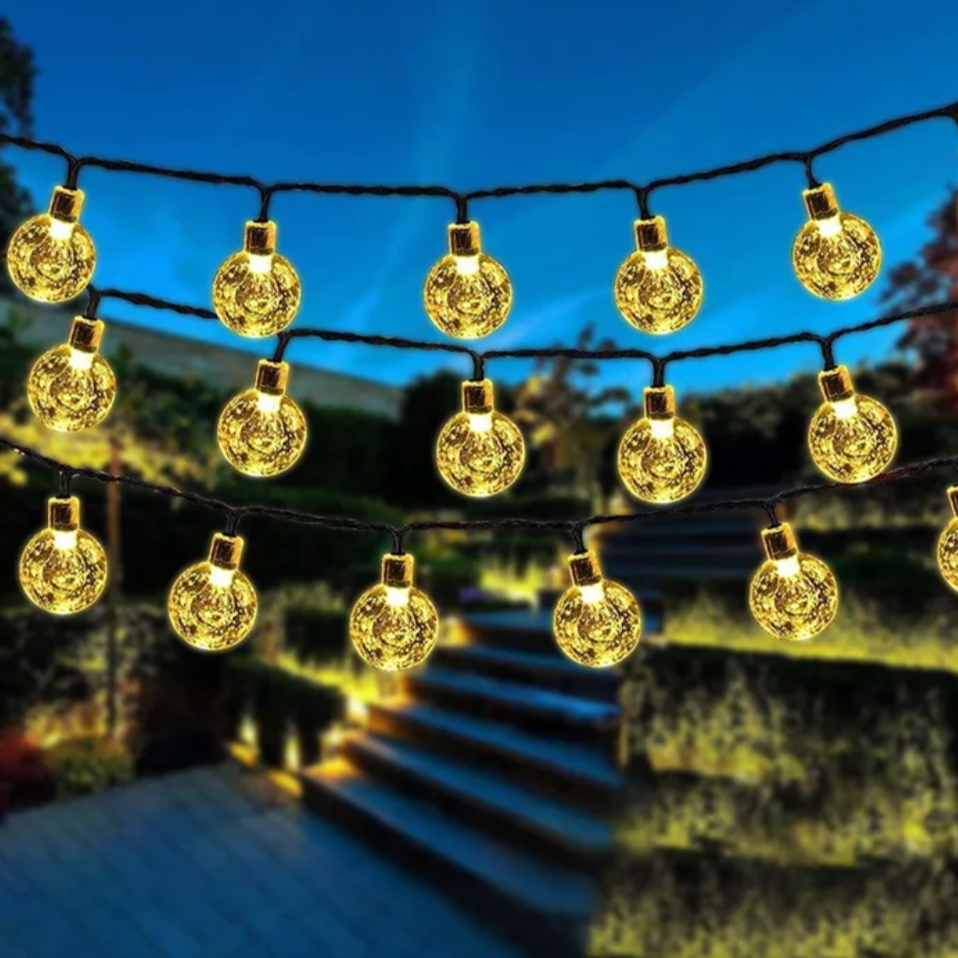 Solar-Powered Fairy Lights 30 Feet Automatic Dusk Sensor Waterproof LED Garden Décor for Patio Yard Pathway Landscaping Outdoor Illumination