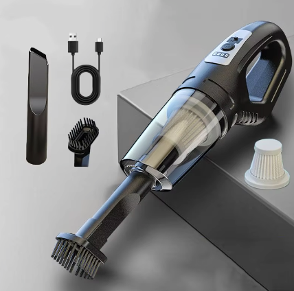 Portable Rechargeable Dust Buster 120W Mini Vac for Auto Interior Upholstery Pet Fur Crumbs Desktop Kitchen Quick Spot Clean Lightweight Com