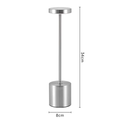 Cordless LED Bedside Light Aluminum 13.4 in USB Rechargeable Touch Dimmable Nightstand Lamp for Bedroom Restaurant Desk 3 Brightness Levels