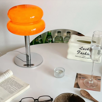 Lampe de bureau USB à commande tactile avec 3 modes d'éclairage, abat-jour en verre, 28 cm de hauteur, pour table de chevet, bureau ou espace de travail, éclairage d'ambiance doux
