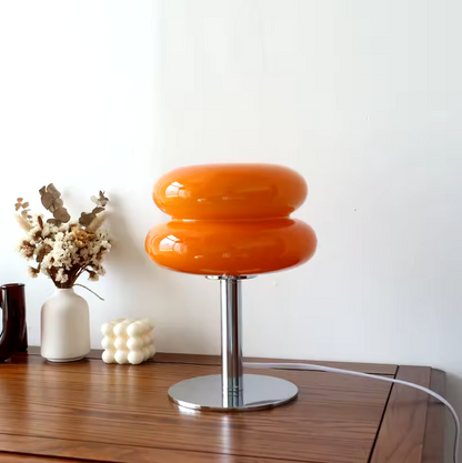 Lampe de bureau USB à commande tactile avec 3 modes d'éclairage, abat-jour en verre, 28 cm de hauteur, pour table de chevet, bureau ou espace de travail, éclairage d'ambiance doux
