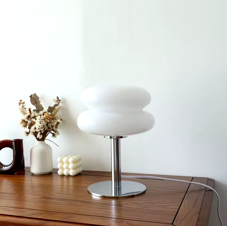 Lampe de bureau USB à commande tactile avec 3 modes d'éclairage, abat-jour en verre, 28 cm de hauteur, pour table de chevet, bureau ou espace de travail, éclairage d'ambiance doux