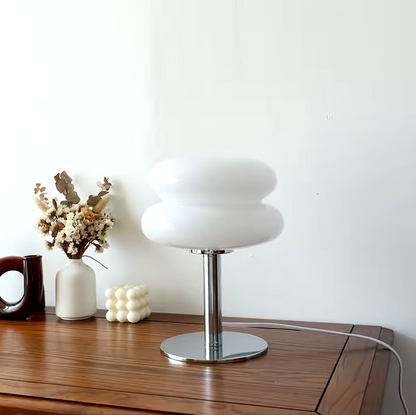 Lampe de bureau USB à commande tactile avec 3 modes d'éclairage, abat-jour en verre, 28 cm de hauteur, pour table de chevet, bureau ou espace de travail, éclairage d'ambiance doux