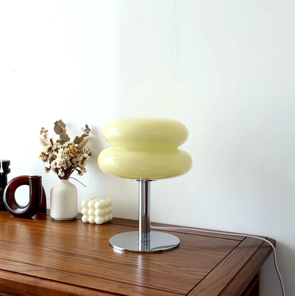 Lampe de bureau USB à commande tactile avec 3 modes d'éclairage, abat-jour en verre, 28 cm de hauteur, pour table de chevet, bureau ou espace de travail, éclairage d'ambiance doux