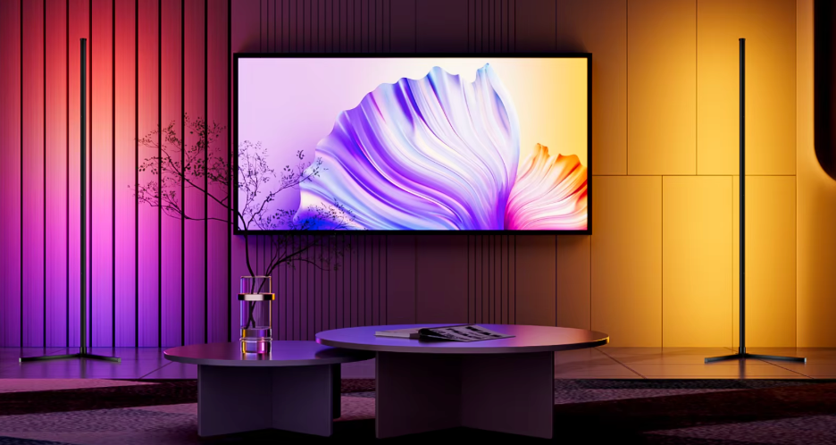 RGB Corner Lamp with App Control and Music Sync for Living Room Bedroom Gaming Setup Aluminum Standing Light with 210 Modes