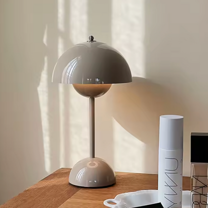 Lampe de bureau champignon sans fil avec variateur à 3 niveaux – Veilleuse LED rechargeable pour chambre, bureau et salon – 29,5 cm de hauteur