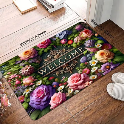Roselle™ - Elegant Floral Welcome Mat
