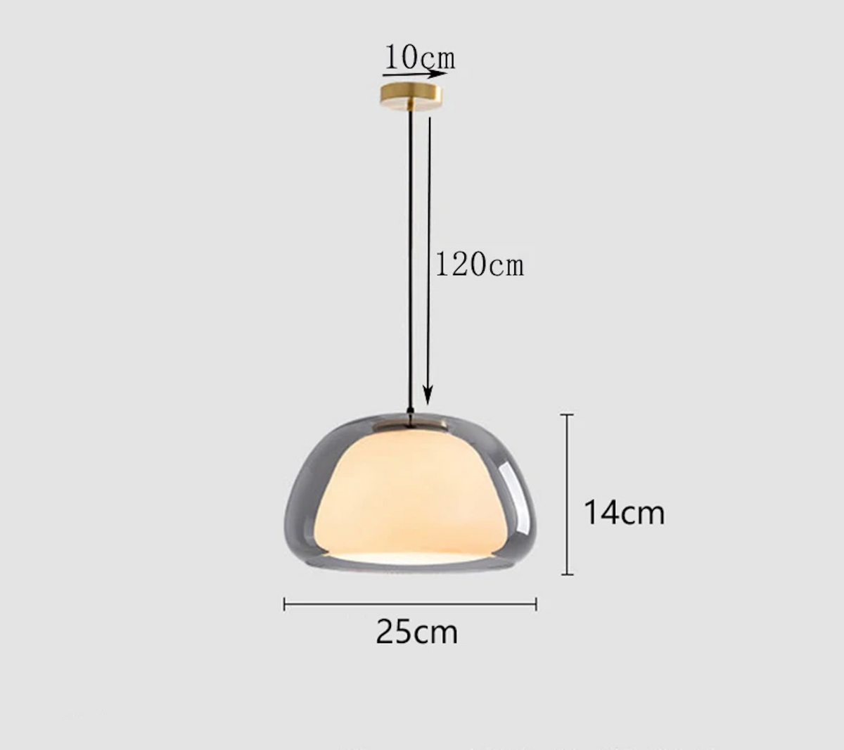 Elegant Glass Pendant Light | Modern Adjustable Dome Design for Kitchen Island Lighting