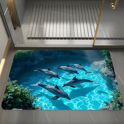 Azure Cove™ – Dolphin Bath Mat