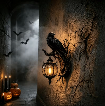 Nevermore™ – Raven Lantern Wall Lamp