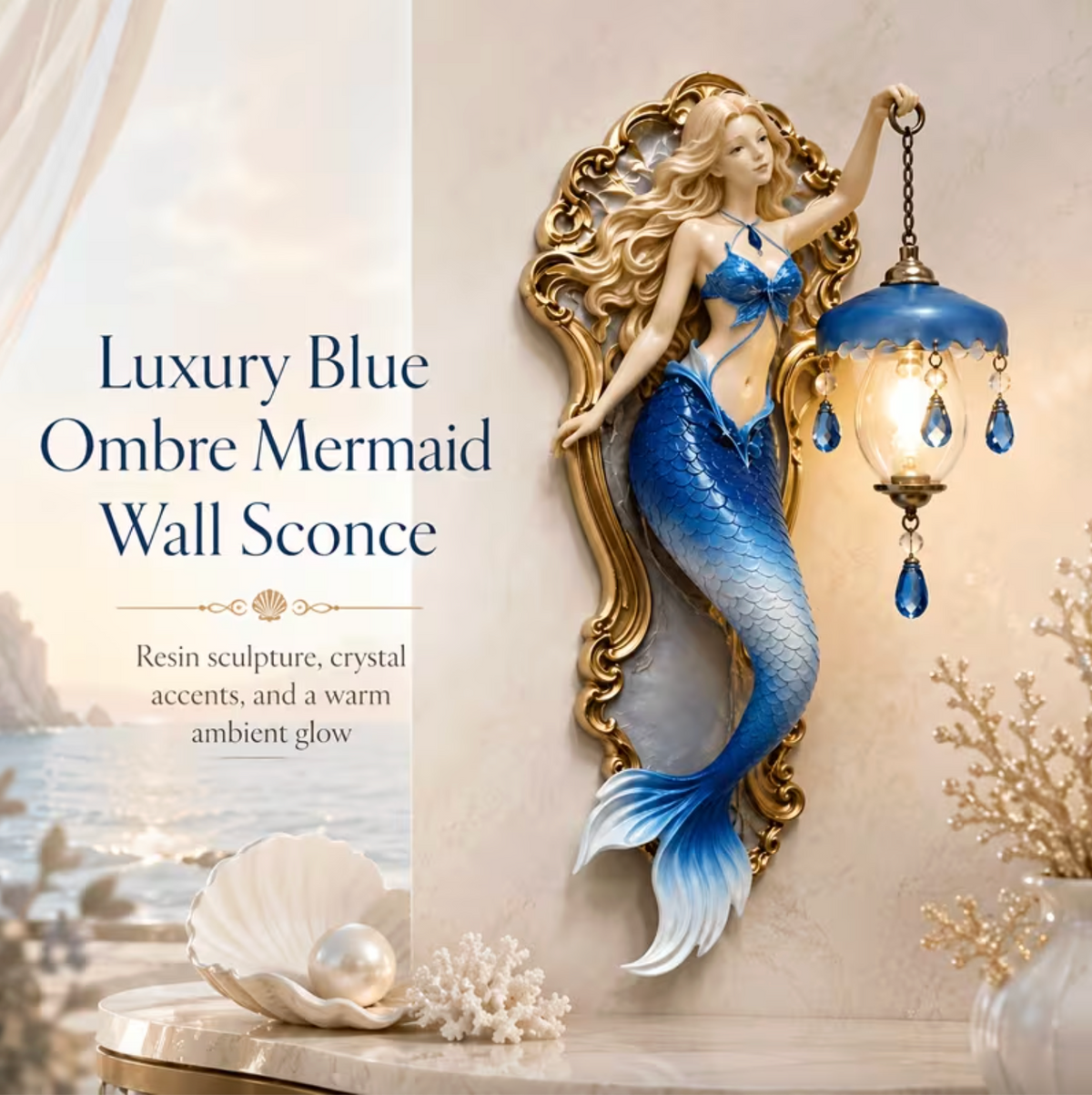 Azurea™ – Mermaid Crystal Wall Lamp