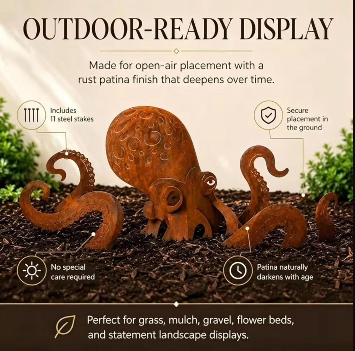 KrakenGarden™ – Mythic Octopus Sculpture