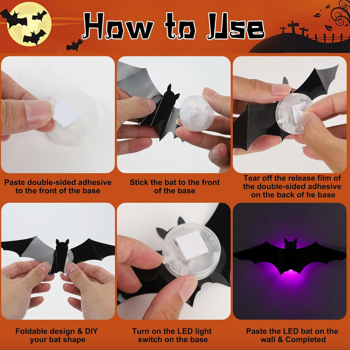 BatBlitz™ – LED Halloween Bat Wall Décor