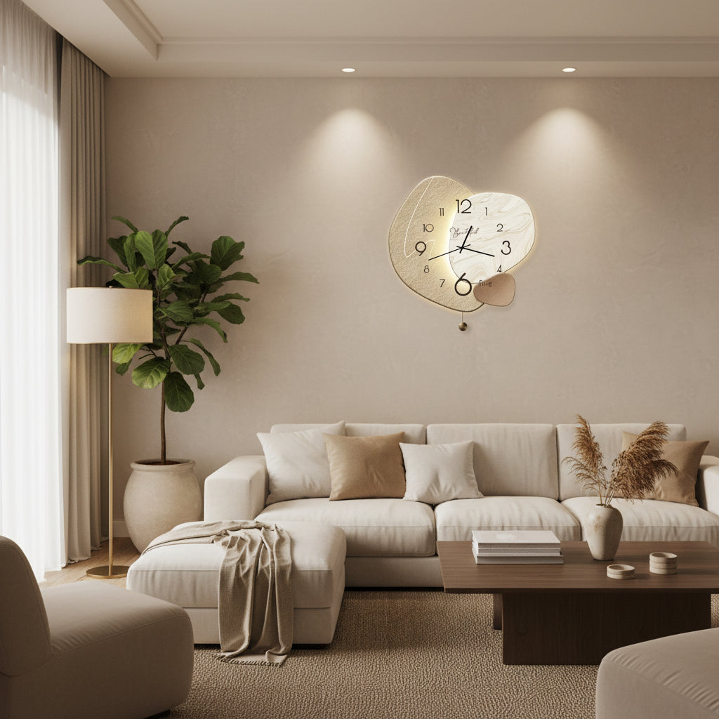 CLOCKLUXE – Minimalist Wall Clock for Living Room & Bedroom