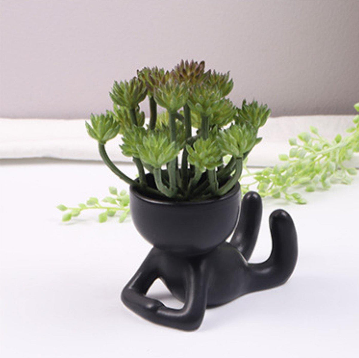 Petite Person Clay Succulent Planter