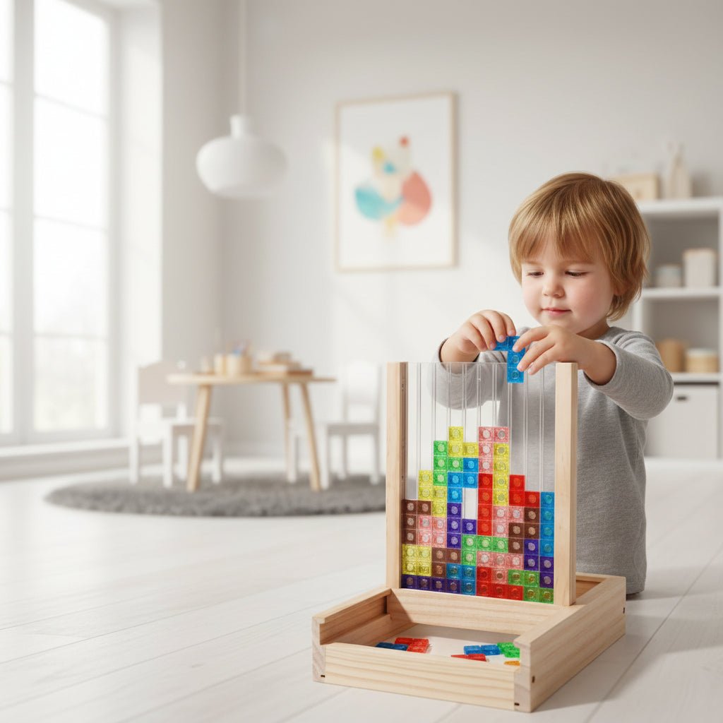 Jeu d'encastrement de formes avec plateau de rangement pour enfants et adultes – Casse-tête pour la maison et la classe