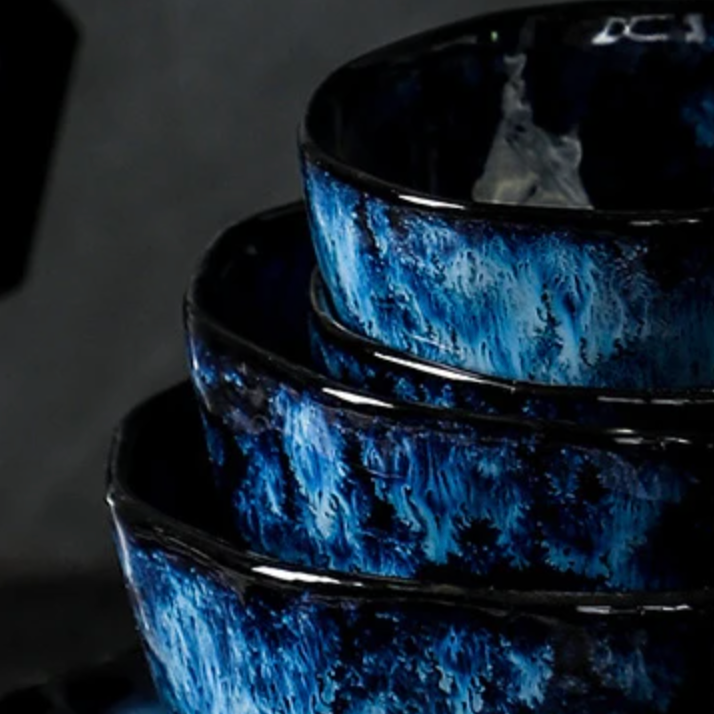 Service de vaisselle en céramique, ensemble de 10 pièces au motif bleu céleste pour dîners de famille, repas décontractés, réceptions formelles, indispensable de cuisine