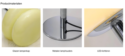 Lampe de bureau USB à commande tactile avec 3 modes d'éclairage, abat-jour en verre, 28 cm de hauteur, pour table de chevet, bureau ou espace de travail, éclairage d'ambiance doux