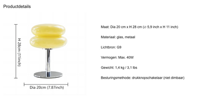 Lampe de bureau USB à commande tactile avec 3 modes d'éclairage, abat-jour en verre, 28 cm de hauteur, pour table de chevet, bureau ou espace de travail, éclairage d'ambiance doux