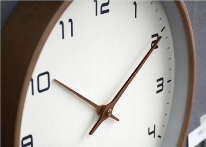 Modern Wall Clock Decor | Large Silent Wooden Clock with Minimalist Design for Tranquil Interiors