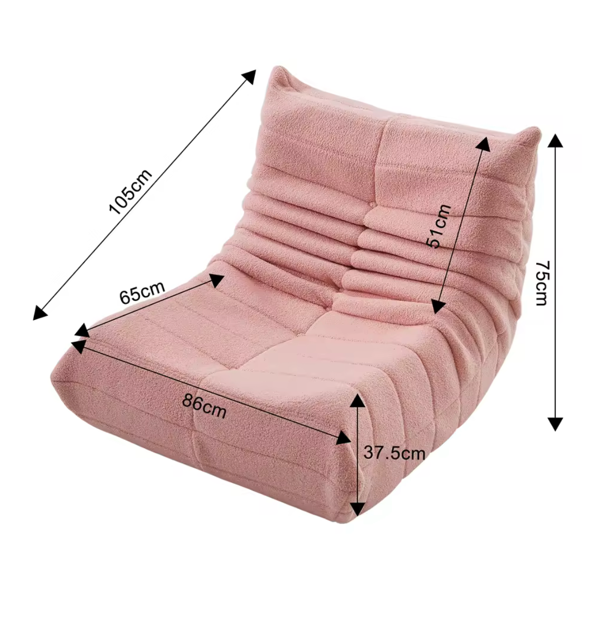 Chaise de sol en mousse à mémoire de forme avec soutien dorsal, siège coussiné en velours de 34 po de large pour lecture, jeux, chambre à coucher, salon, vert