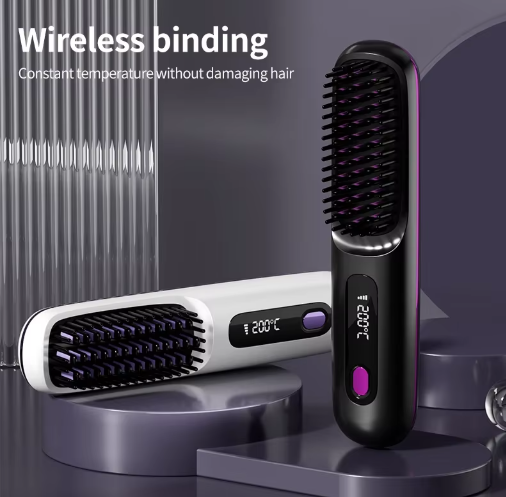 Heated Styling Brush for Short Hair & Bangs – One-Step Drying & Volumizing Tool for Quick Morning Styling