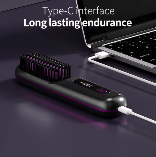 Heated Styling Brush for Short Hair & Bangs – One-Step Drying & Volumizing Tool for Quick Morning Styling