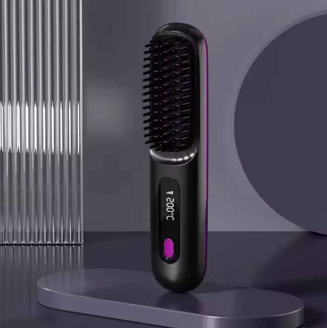 Heated Styling Brush for Short Hair & Bangs – One-Step Drying & Volumizing Tool for Quick Morning Styling