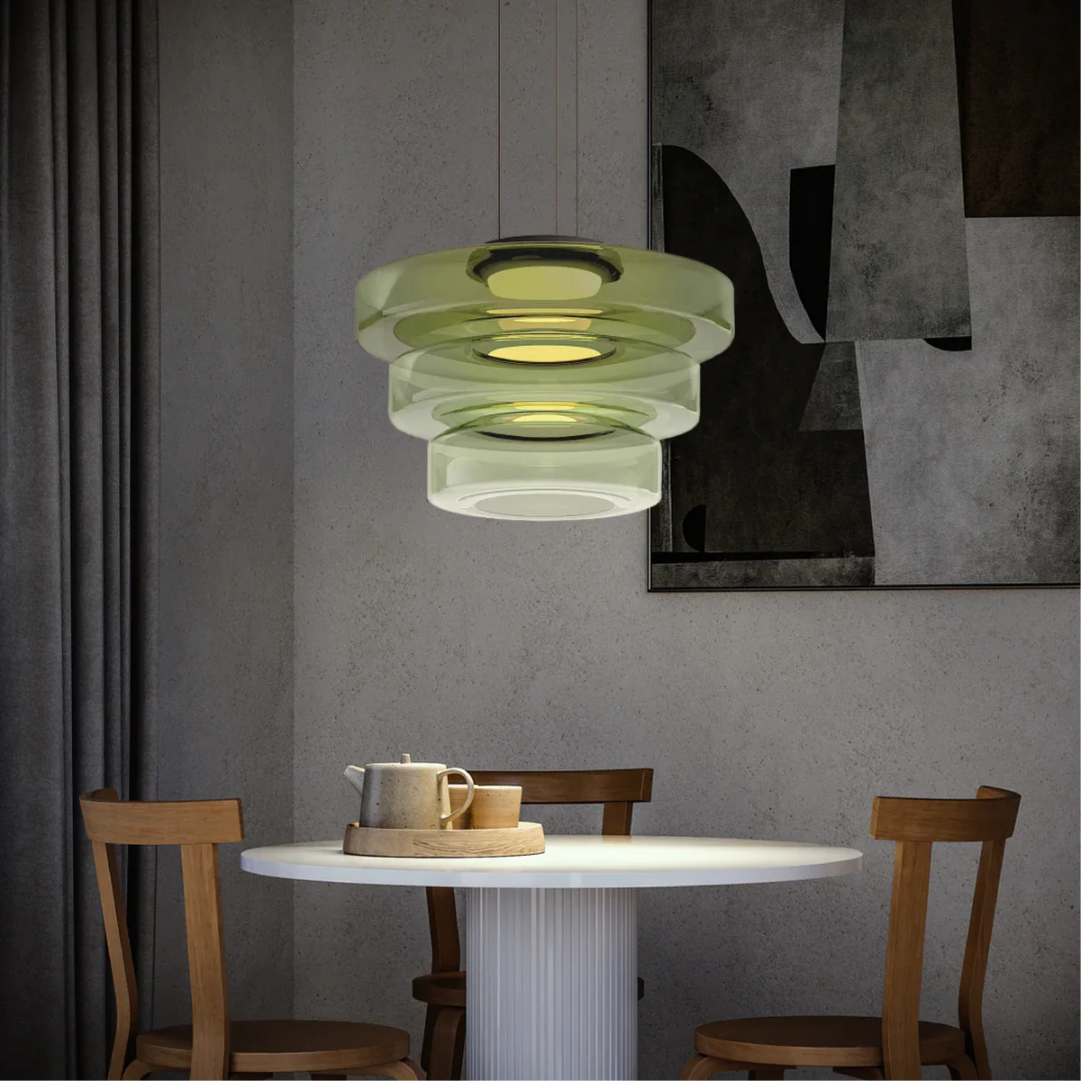 Sculptural Pendant Light | Dynamic Glass Design with Parallax Effect | Versatile Pendant Lighting for Stunning Modern Spaces