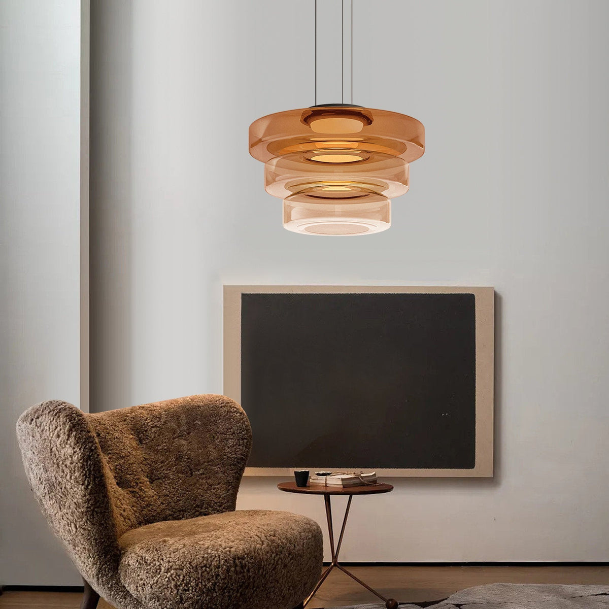 Sculptural Pendant Light | Dynamic Glass Design with Parallax Effect | Versatile Pendant Lighting for Stunning Modern Spaces