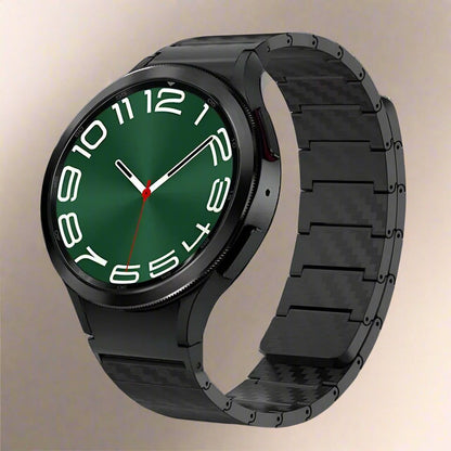 Carbon Fiber Watch Band for Samsung Galaxy Watch 4 / 5 / 6 – Precision Fit Strap in Black, Blue & Green