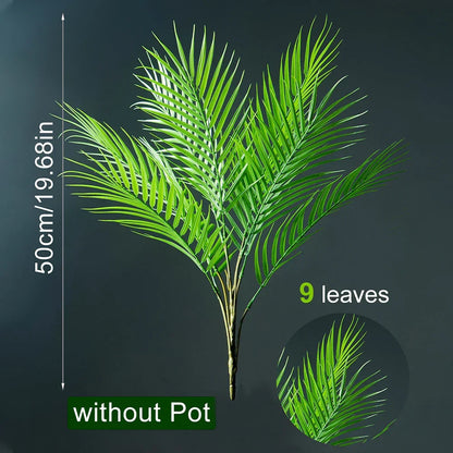 Faux Palm Tree Plastic Indoor Outdoor Decor 35 Inch Green Floor Plant Home Office Patio Living Room Balcony Entryway