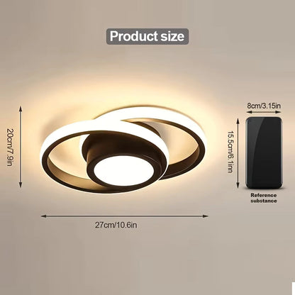 Flush Mount Ceiling Light Double Ring, Modern LED Ceiling Light for Bedroom and Hallway, Dimmable Ceiling Light Fixture
