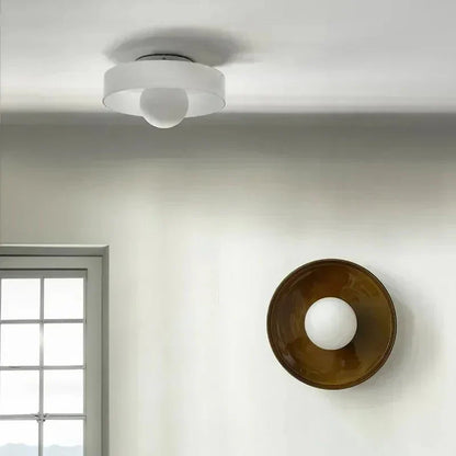 12-Inch Glass Flush Mount Ceiling Light LED Compatible for Kitchen Bedroom Living Room Minimalist Scandinavian Modern Home Lighting Fixture