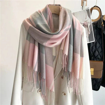 Plaid Square Scarf for Women – Soft Fabric Winter Wrap 35 x 35 Inches Neck Accessory for Cold Weather & Layering Outfits