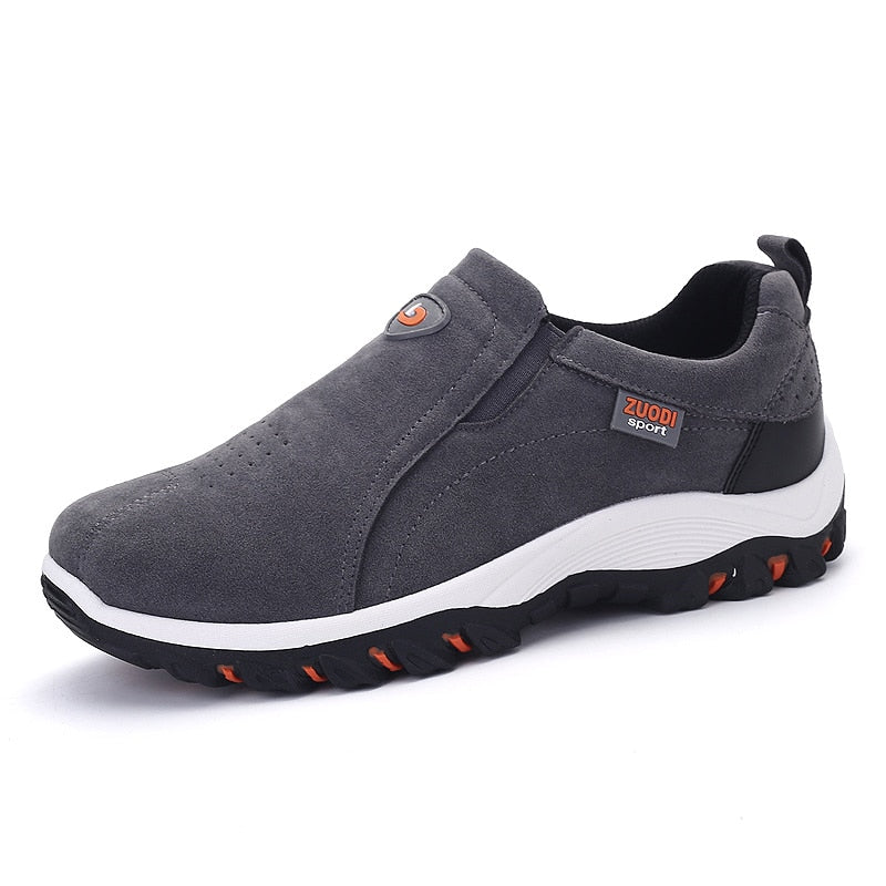 Men's Slip-On Hiking Shoes with High-Traction Sole - Rugged Outdoor Walking Sneakers for Trails & Travel