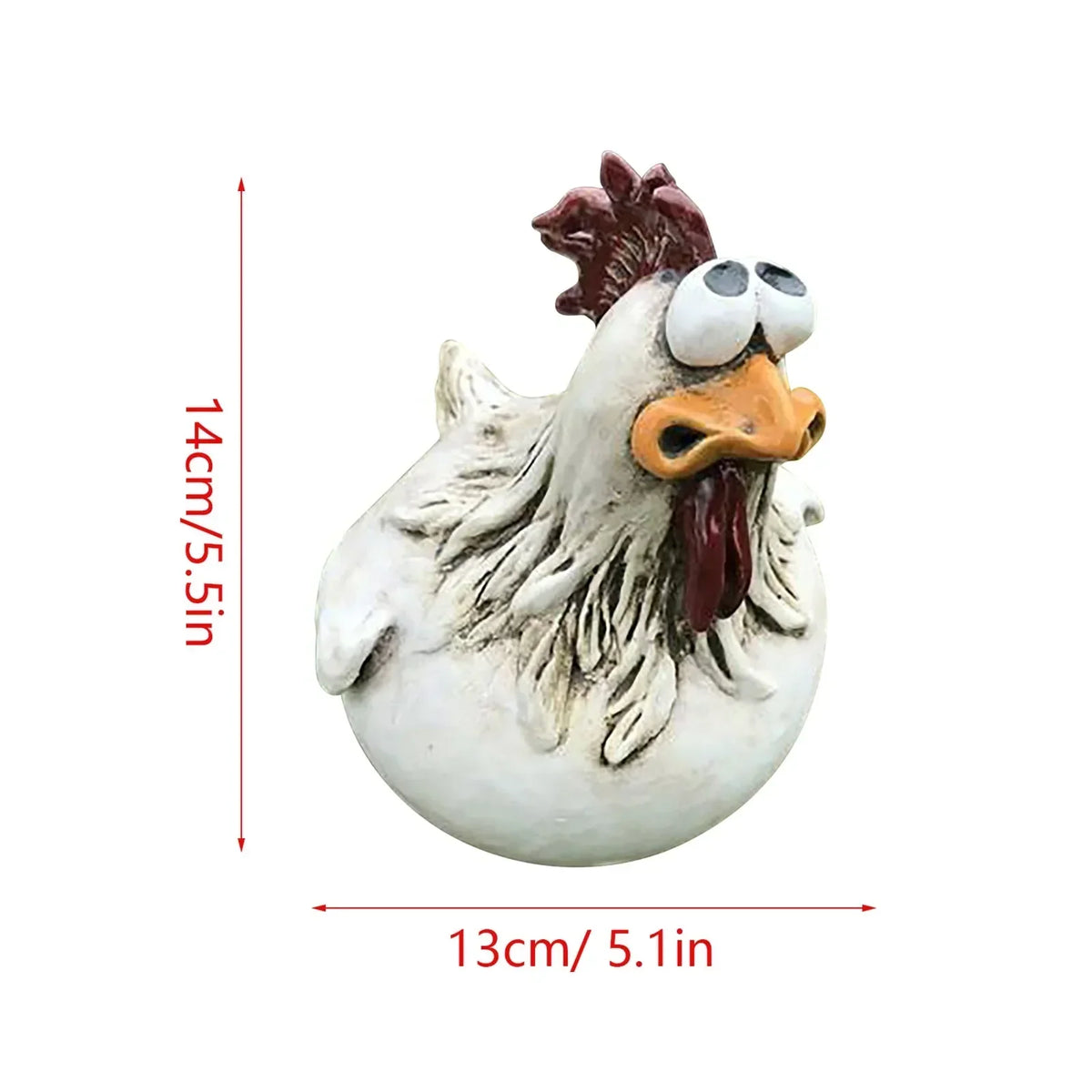 Ornement de coq en résine à suspendre sur clôture, 14 cm, décoration de jardin style ferme, sculpture de poule à suspendre, décoration murale pour patio, jardin et arrière-cour, accent rustique