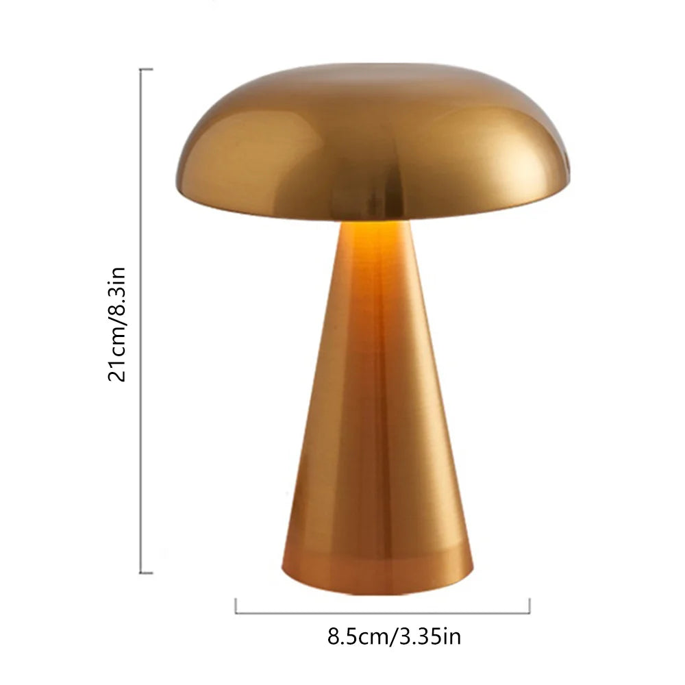 Rechargeable Touch Control Nightlight with 3 Color Temperatures for Bedroom Nursery Desk Decor Cordless Metal Table Light 8 Inches