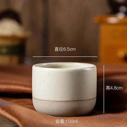 Handcrafted Stoneware Mug 8 fl oz Warm Beige Artisan Cup for Coffee Tea Espresso Daily Use Kitchen Drinkware Rustic Texture Small Batch Pott