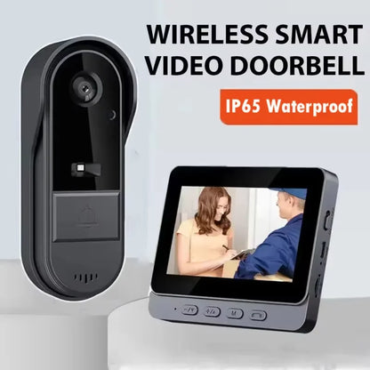 Visionneuse de porte vidéo intelligente avec audio bidirectionnel et vision nocturne – Écran 4,3", batterie rechargeable, conception résistante aux intempéries pour la sécurité de la porte d'entrée