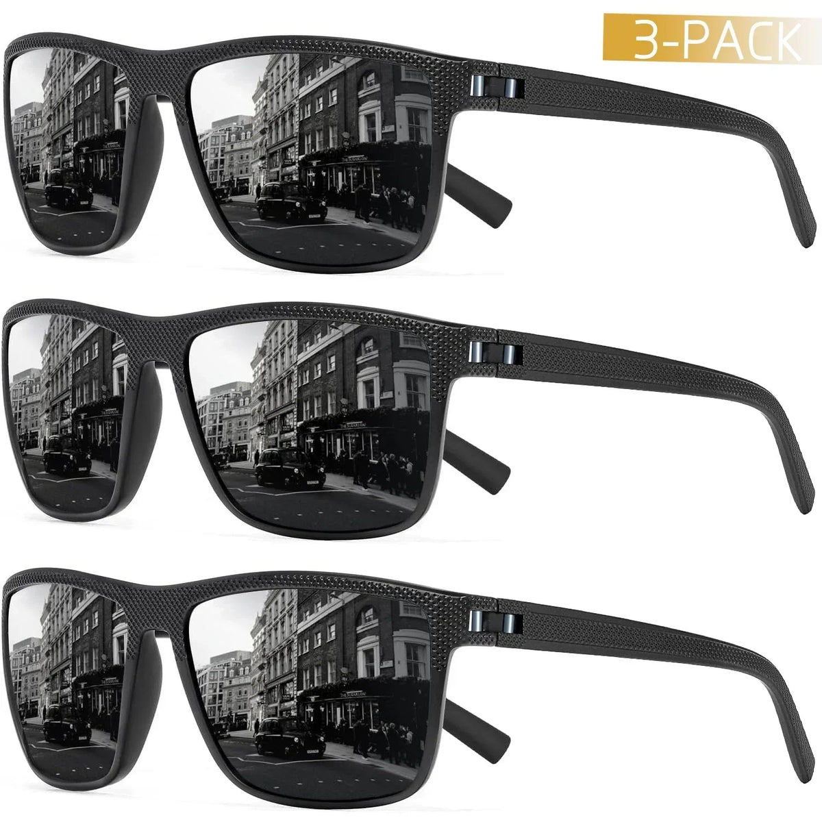 Polarized Sunglasses 3-Pack Set UV400 Protection Outdoor Eyewear for Men Women Driving Fishing Beach Sports