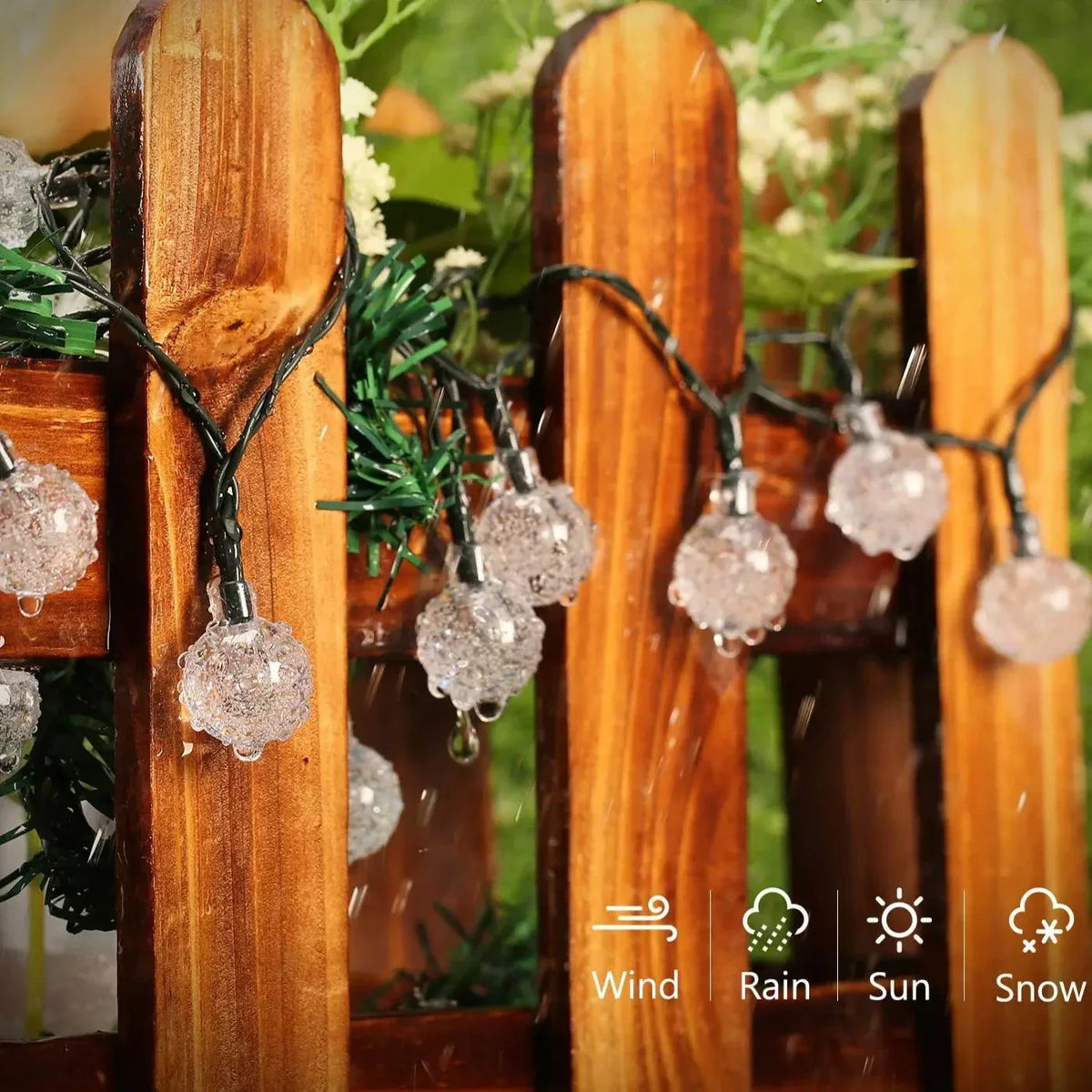 Solar-Powered Fairy Lights 30 Feet Automatic Dusk Sensor Waterproof LED Garden Décor for Patio Yard Pathway Landscaping Outdoor Illumination